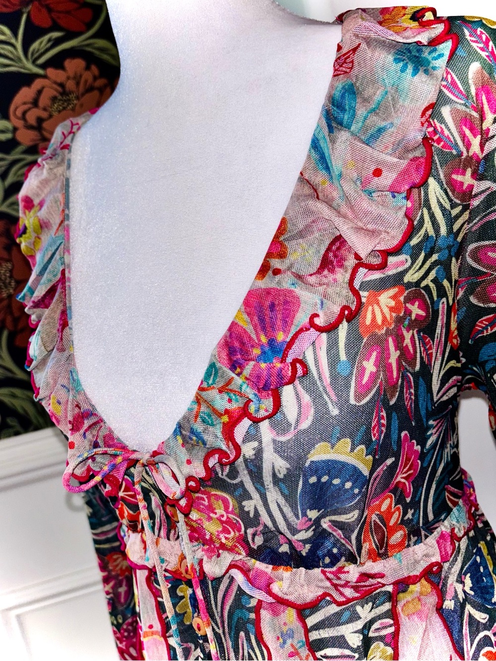 Natural Life “Sierra” Ruffle Mesh Top - Picture 7 of 14